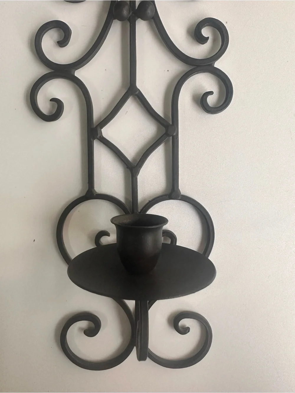 Decorative Black Metal Wall Sconce Candle Holder